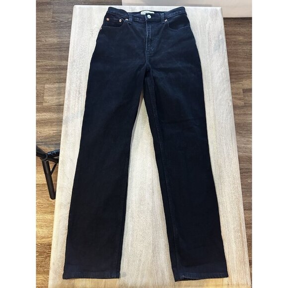 Abercrombie The 90's Straight High Rise Curve Love Jeans in Black Size 26 - Picture 1 of 9